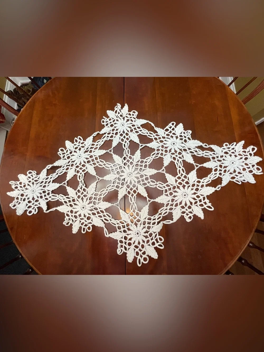 Vintage crochet table topper